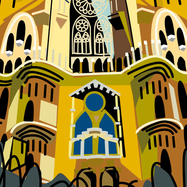 la sagrada Família de Gaudí, dibujo de Montse Noguera